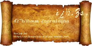 Öhlbaum Zseraldina névjegykártya